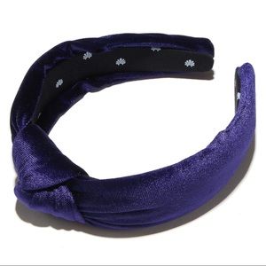 Lele Sadoughi Royal Amethyst Velvet Headband NWOT